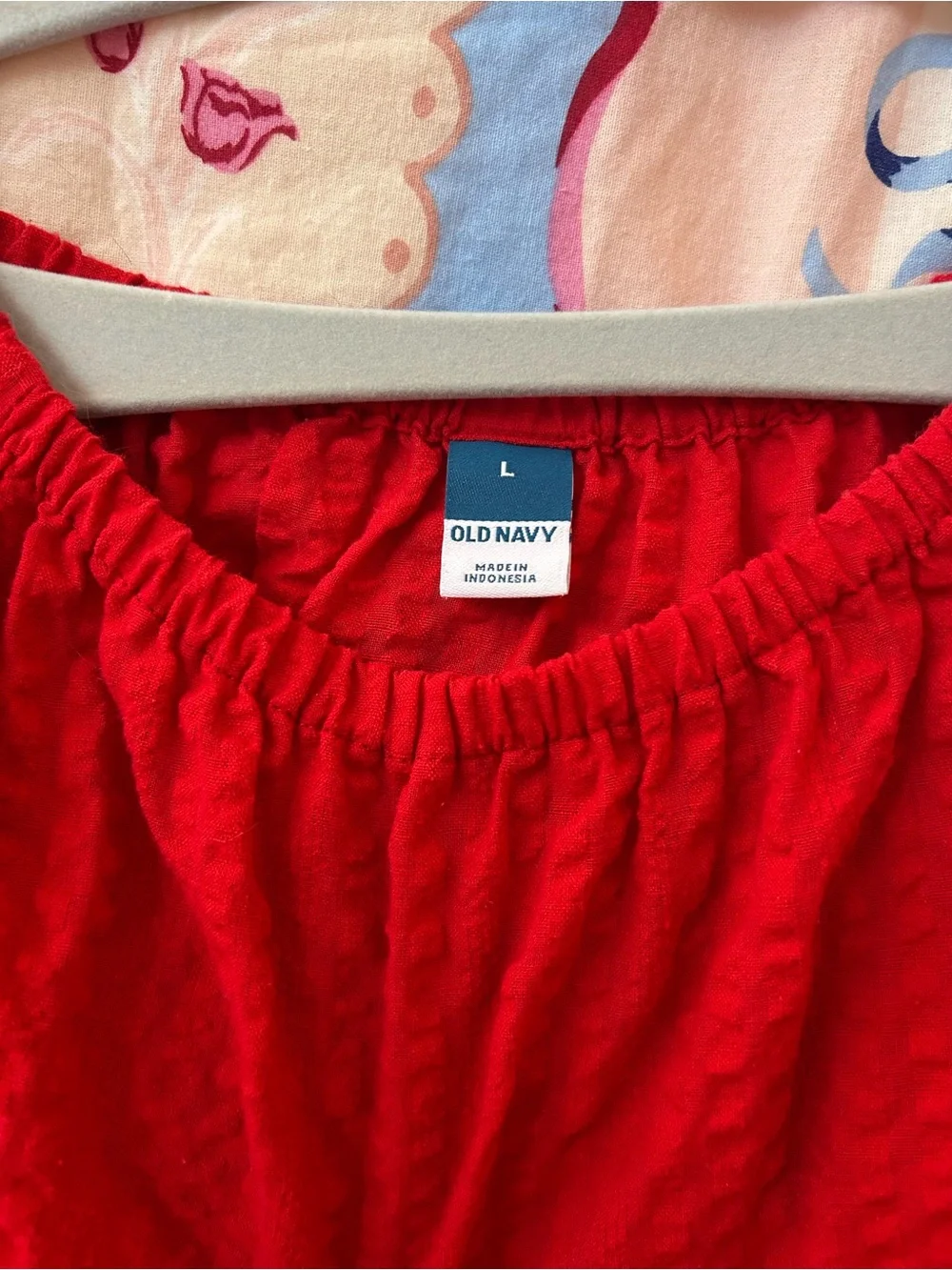 Old Navy Red Elastic-Neck Peasant Top